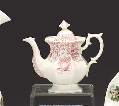 Pink transferware and spatterware