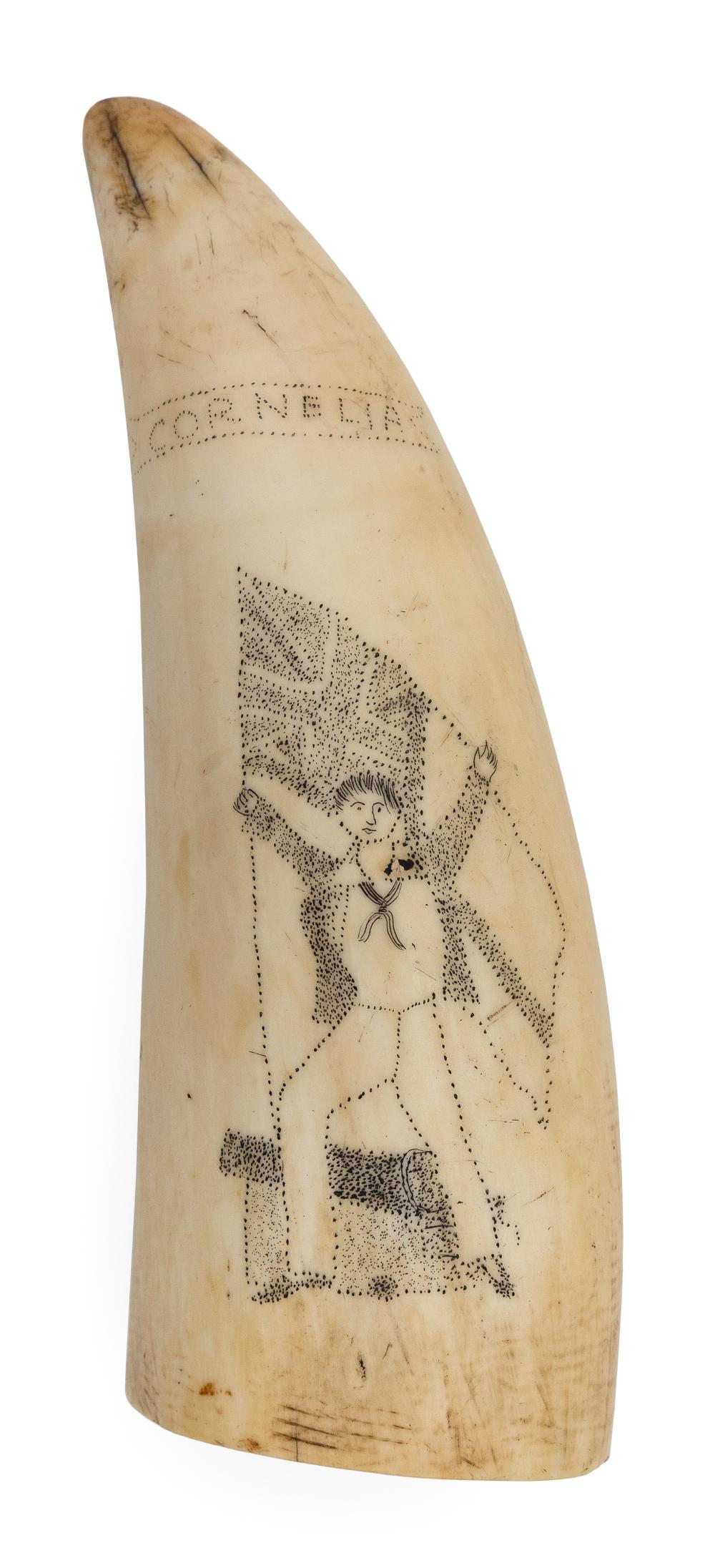 PINPOINT SCRIMSHAW WHALE'S TOOTH