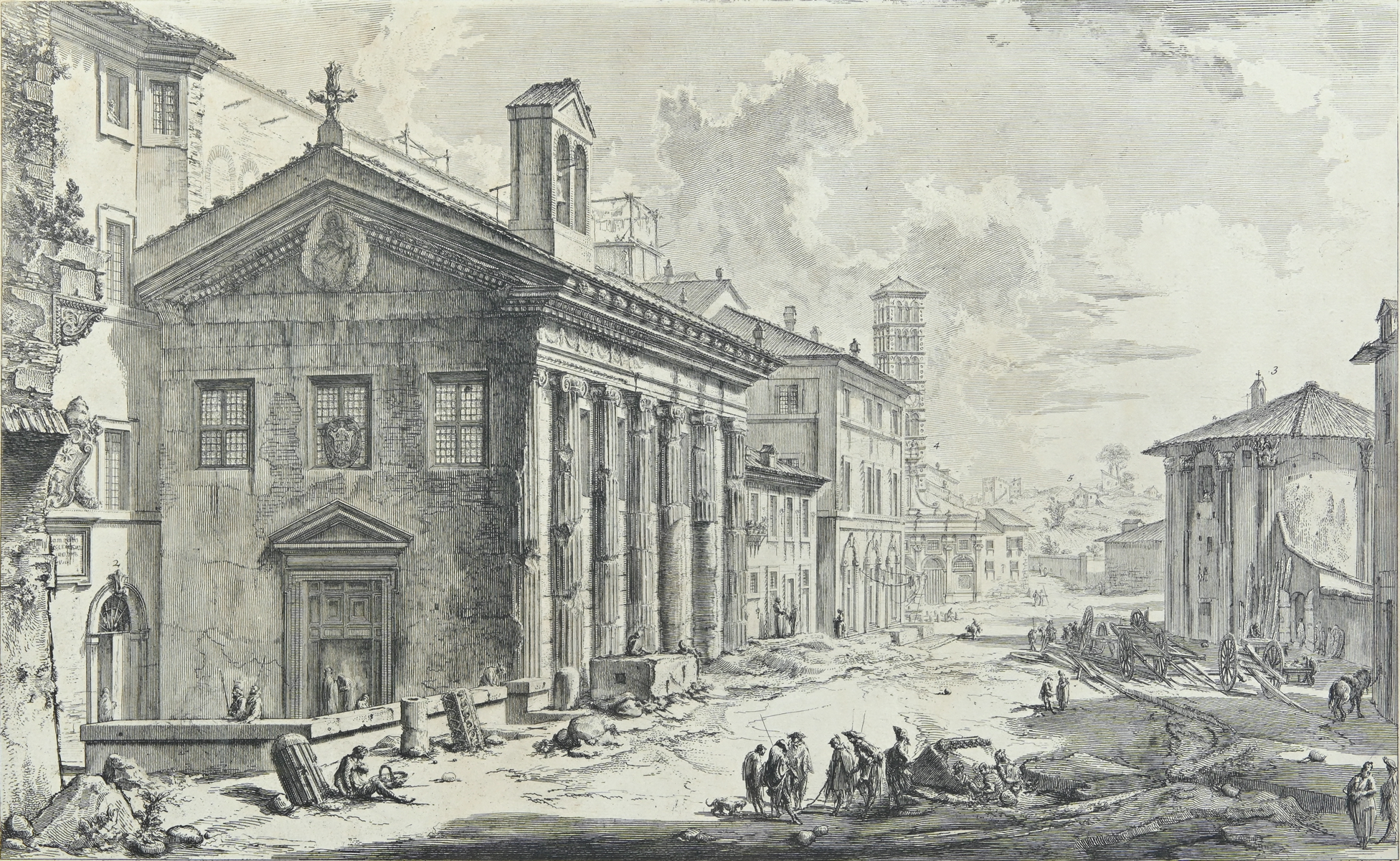 PIRANESI ENGRAVING TEMPIO DELLA