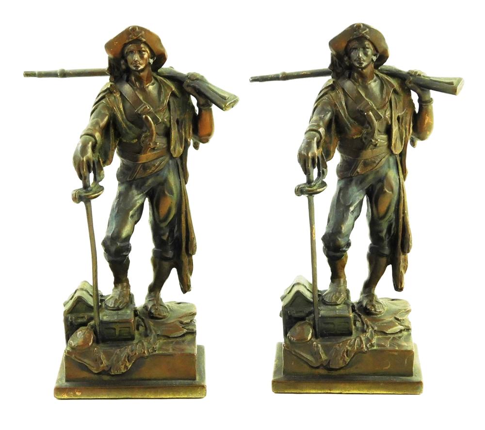PIRATE BOOKENDS, C. 1920'S,