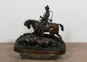 PJ MENE FOX HUNT BRONZE SCULPT