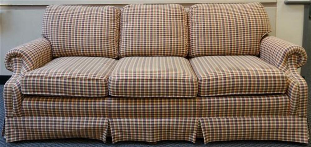 PLAID THREE CUSHION SOFAPlaid Three
