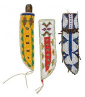 PLAINS BEADED HIDE KNIFE SHEAT