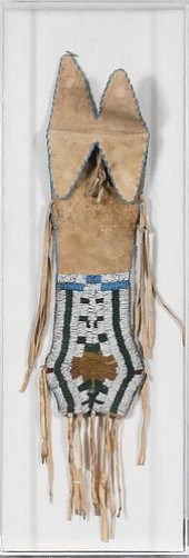 PLAINS BEADED HIDE PIPE BAGlat