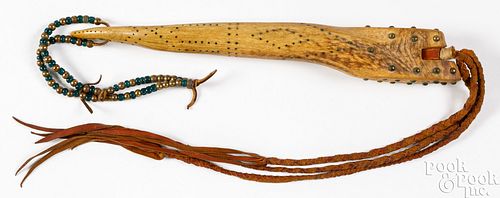 PLAINS INDIAN ANTLER QUIRT,