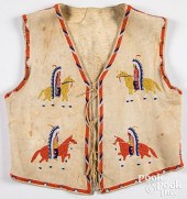 PLAINS INDIAN BEADED ELK HIDE