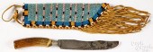 PLAINS INDIAN BEADED KNIFE SHE