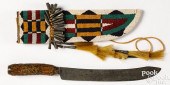 PLAINS INDIAN BEADED KNIFE SHE