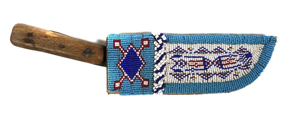 PLAINS INDIAN BEADED SHEATH,