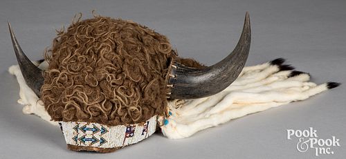 PLAINS INDIAN BUFFALO HAIR AND HORN