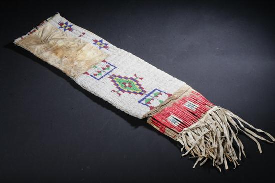 PLAINS TRIBE BEADED HIDE AND