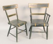 PLANK SEAT CHAIRS, SET OF EIGH