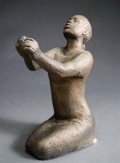 PLASTER FIGURE OF KNEELING WOM