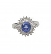 PLAT. CEYLON SAPPHIRE & DIA. R