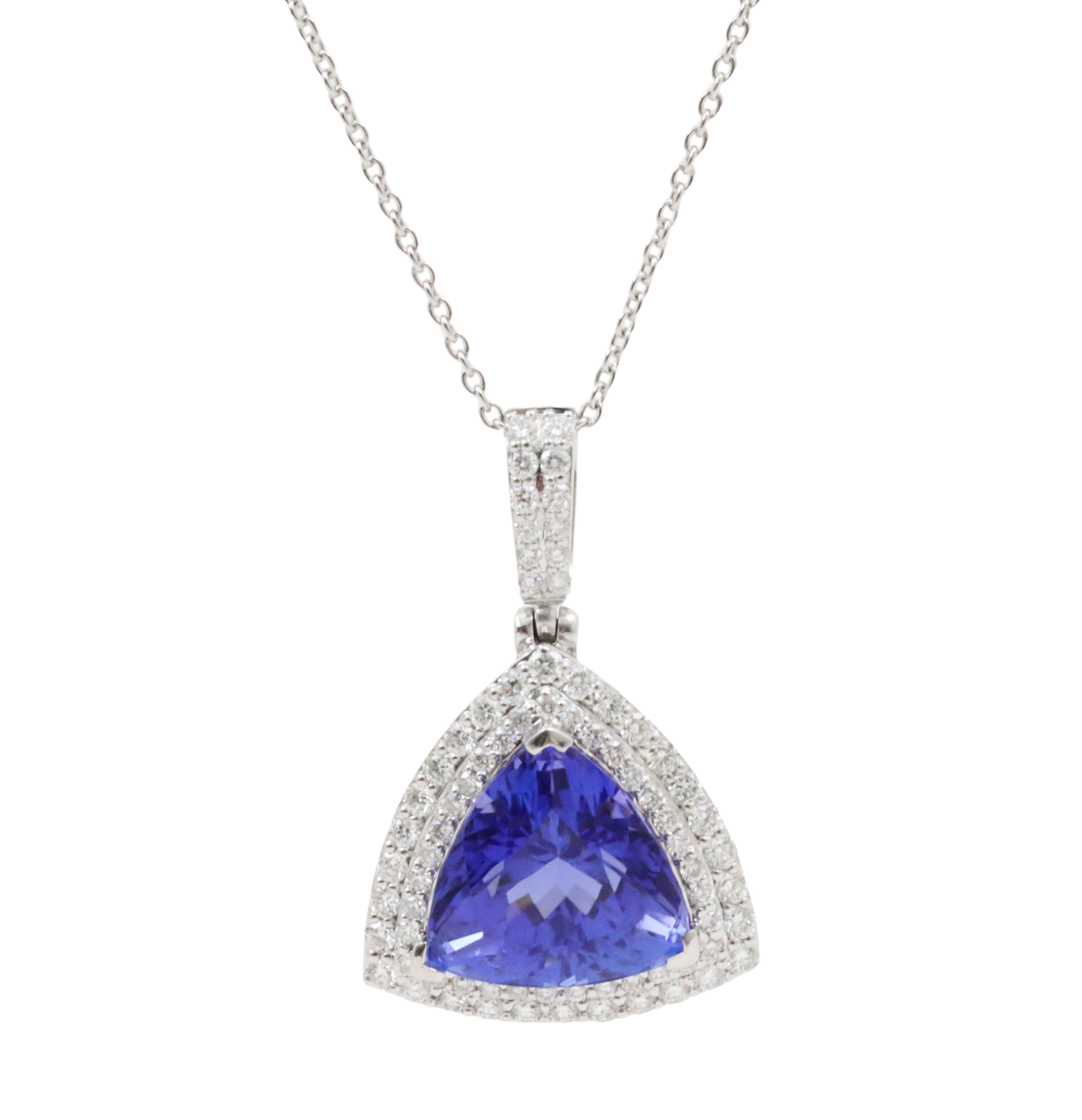 PLAT. TANZANITE & DIA. PENDANT
