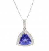 PLAT. TANZANITE & DIA. PENDANT