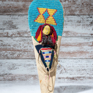 Plateau Beaded Hide Doll Cradle