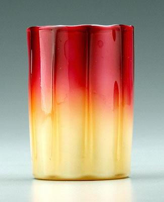 Plated amberina tumbler, 3-3/4
