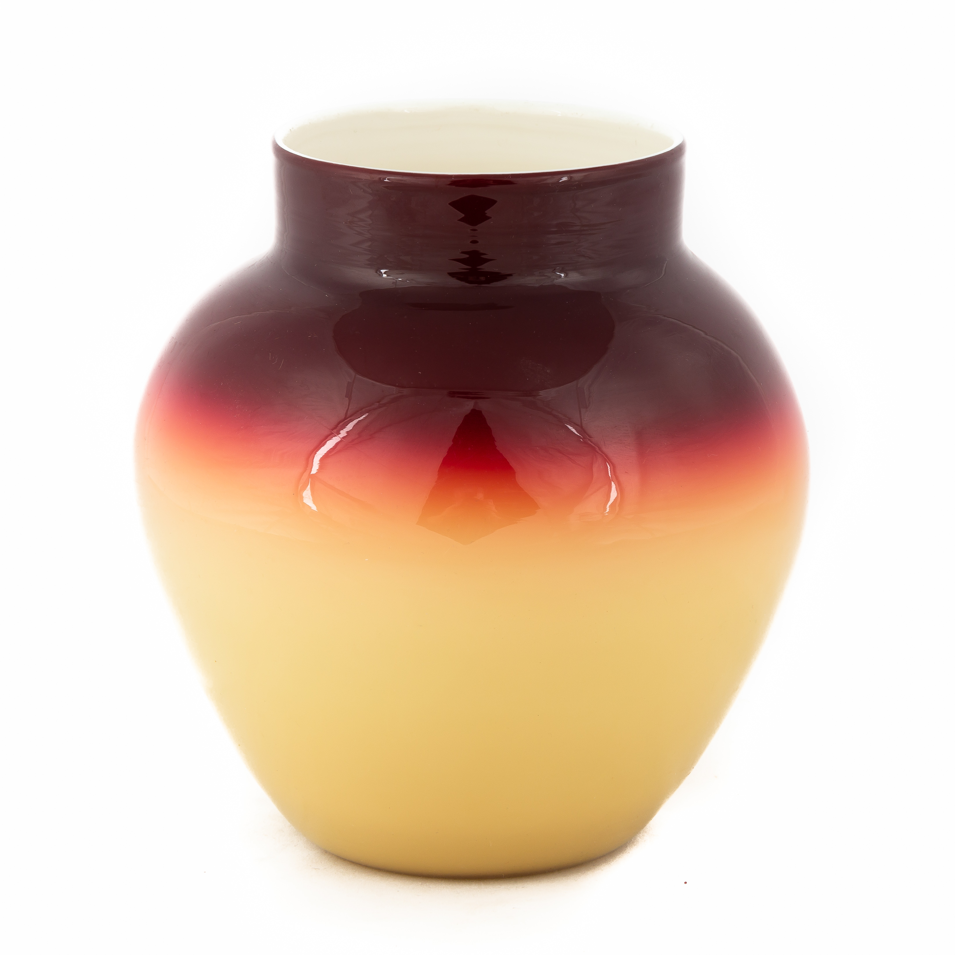 PLATED AMBERINA VASE circa 1900.
