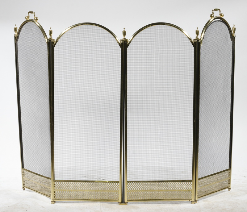 PLATED BRASS FIREPLACE SCREEN