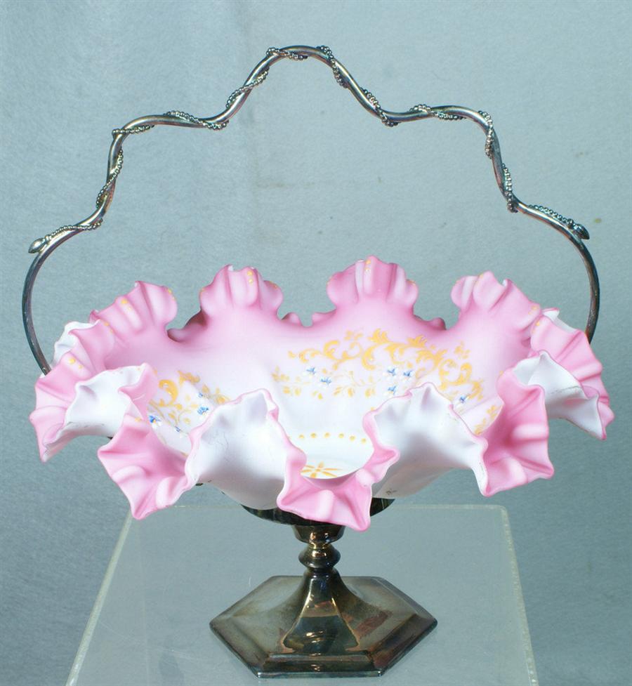 Plated silver brides basket with
