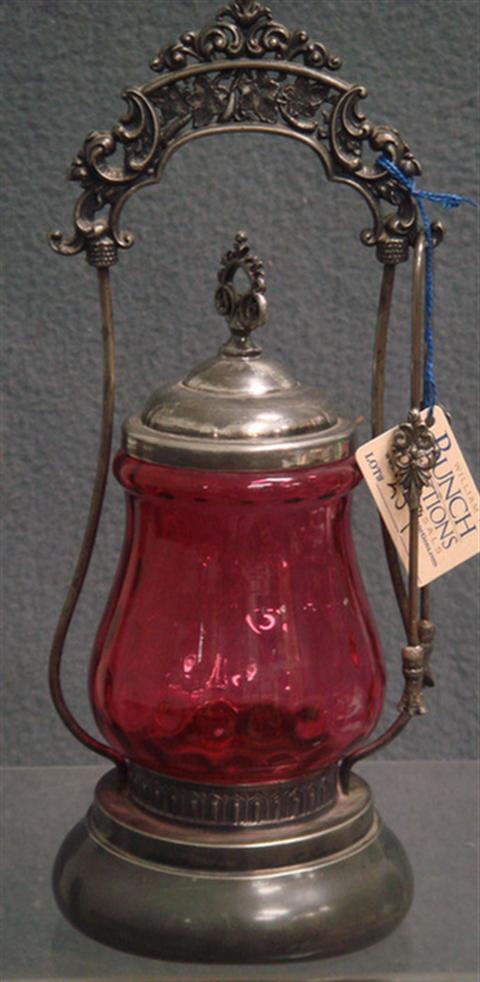Plated silver Victorian pickle jar,