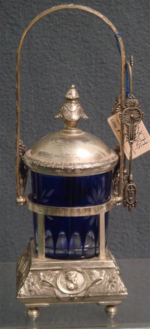 Plated silver Victorian pickle jar,