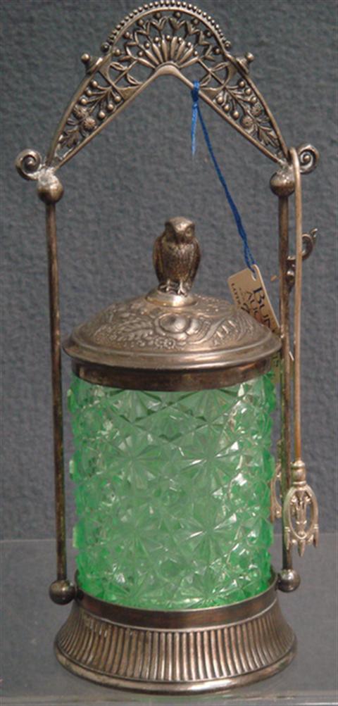 Plated silver Victorian pickle jar,
