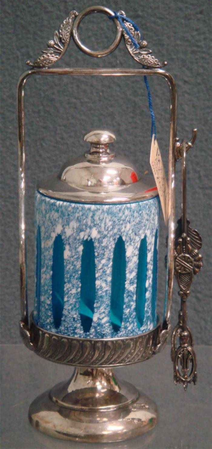 Plated silver Victorian pickle jar,