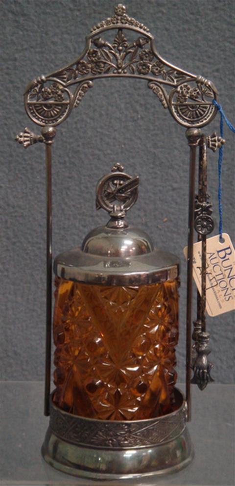 Plated silver Victorian pickle jar,