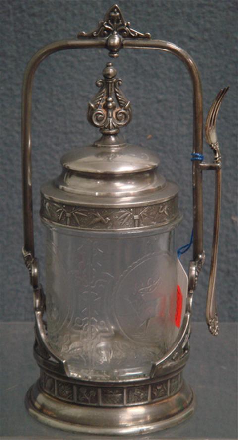 Plated silver Victorian pickle jar,