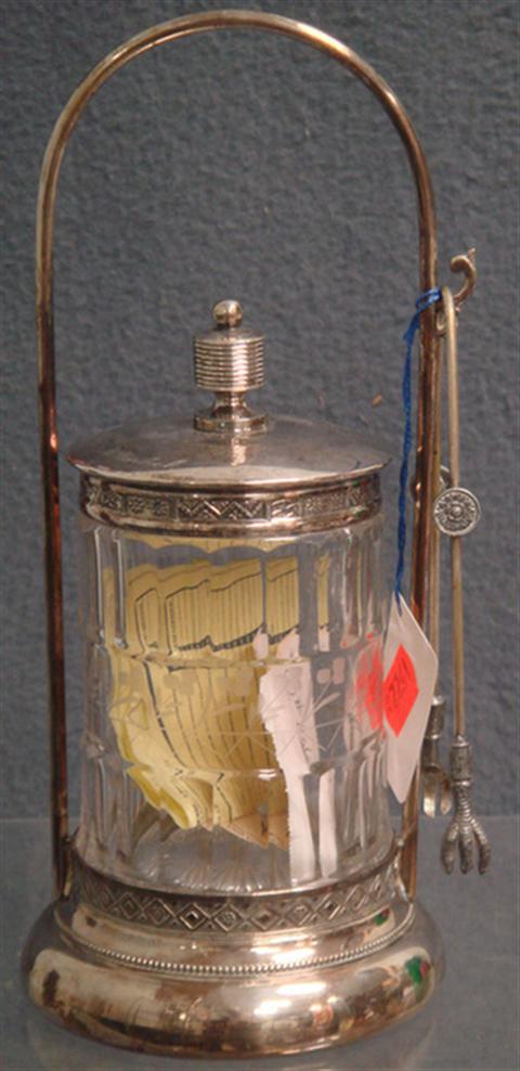 Plated silver Victorian pickle jar,