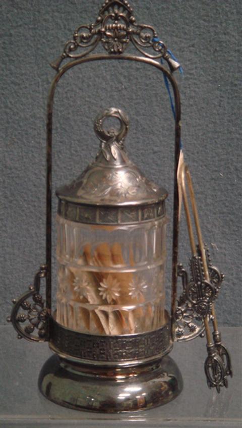 Plated silver Victorian pickle jar,