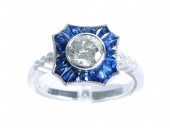 PLATINUM 0.82 CT DIAMOND & SAP