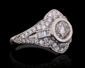 PLATINUM 0.84CT TW DIAMOND RIN