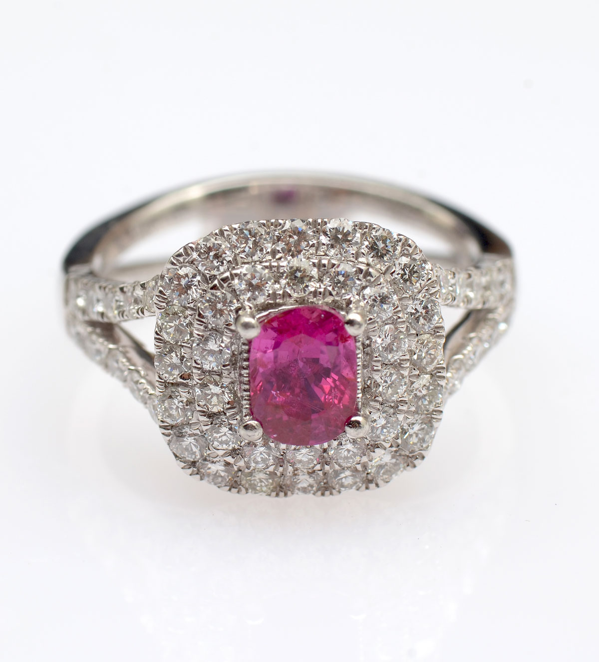 PLATINUM 1.01 CT UNHEATED RUBY &