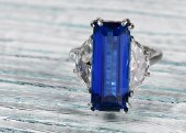 PLATINUM, 10.17CT. SAPPHIRE AN