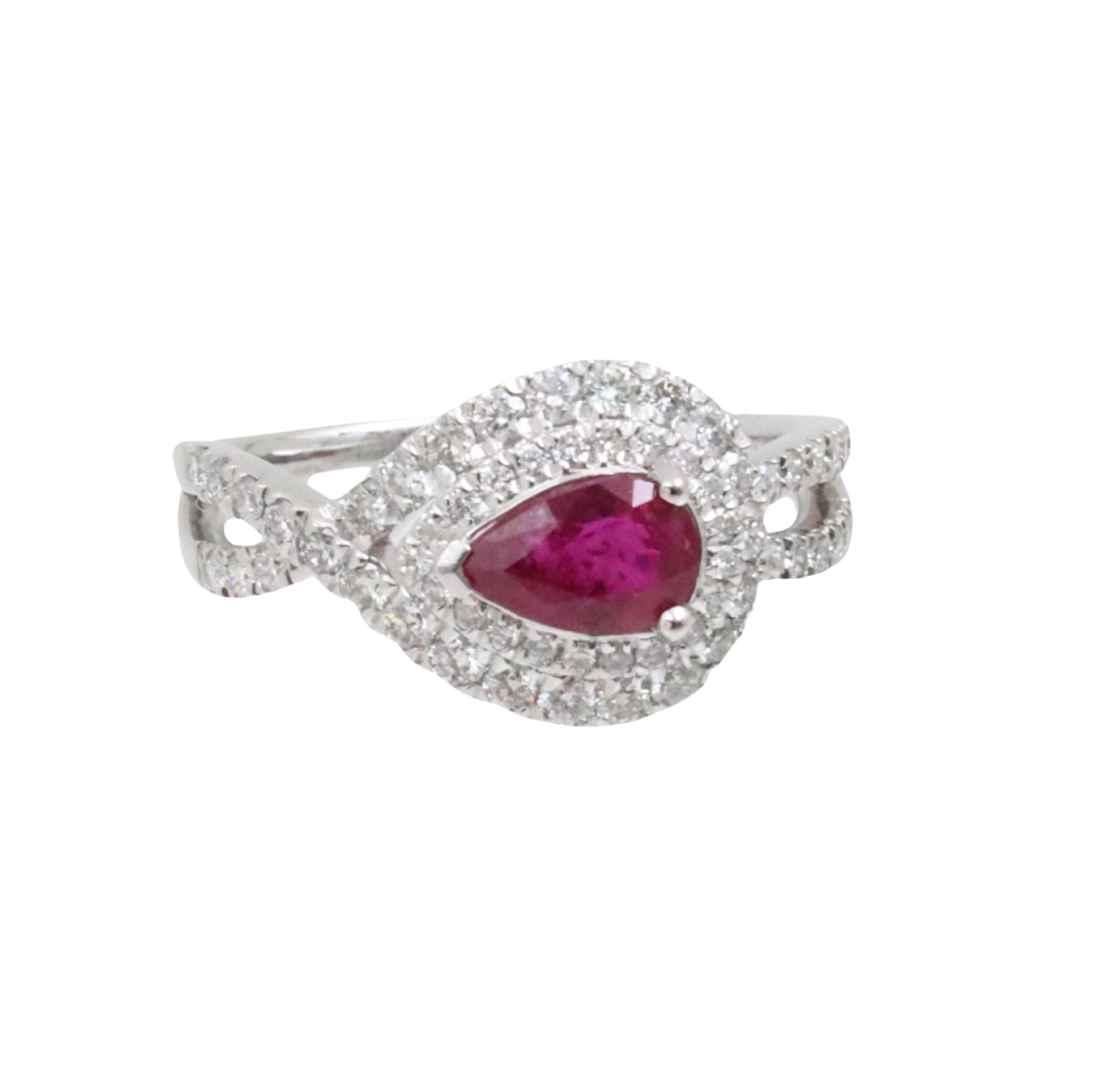 PLATINUM 1.04 CT RUBY & DIAMOND