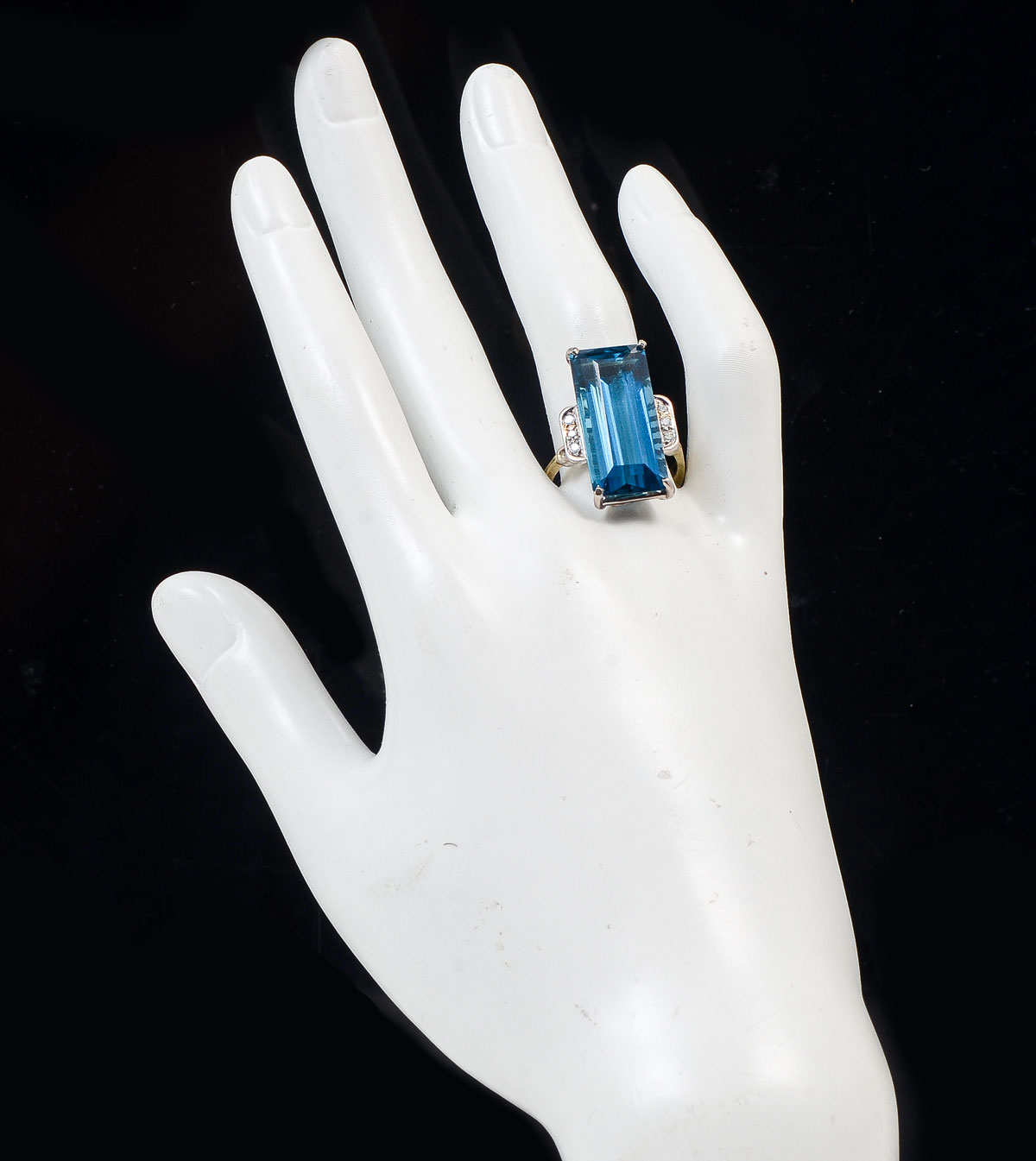 PLATINUM & 14K LONDON BLUE TOPAZ