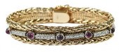 PLATINUM, 14KT. GEMSTONE BRACE