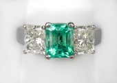 PLATINUM 1.7 CARAT EMERALD AND