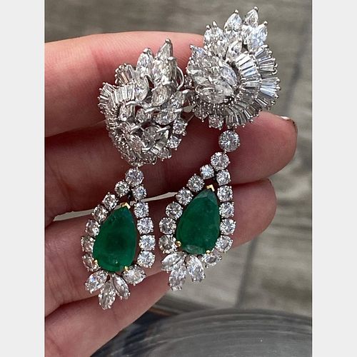 PLATINUM & 18K GOLD EMERALD AND