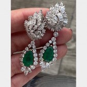 PLATINUM & 18K GOLD EMERALD AN