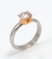 PLATINUM & 18K MOISSANITE RING
