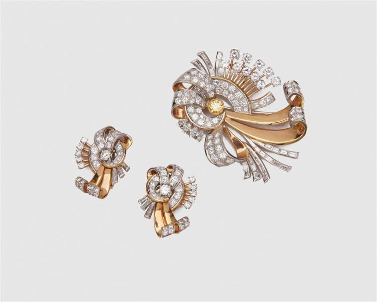 PLATINUM, 18K YELLOW GOLD, AND