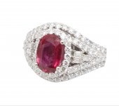 PLATINUM 2.11 CT RUBY & DIAMON