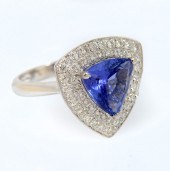 PLATINUM 2.97CT TANZANITE & DI