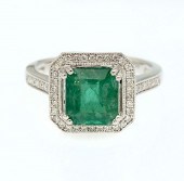 PLATINUM 3.17 CTW EMERALD & DI