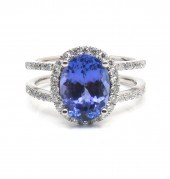 PLATINUM 3.74CT TANZANITE & DI