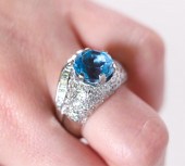 PLATINUM 4CT BLUE TOPAZ & 1CTW